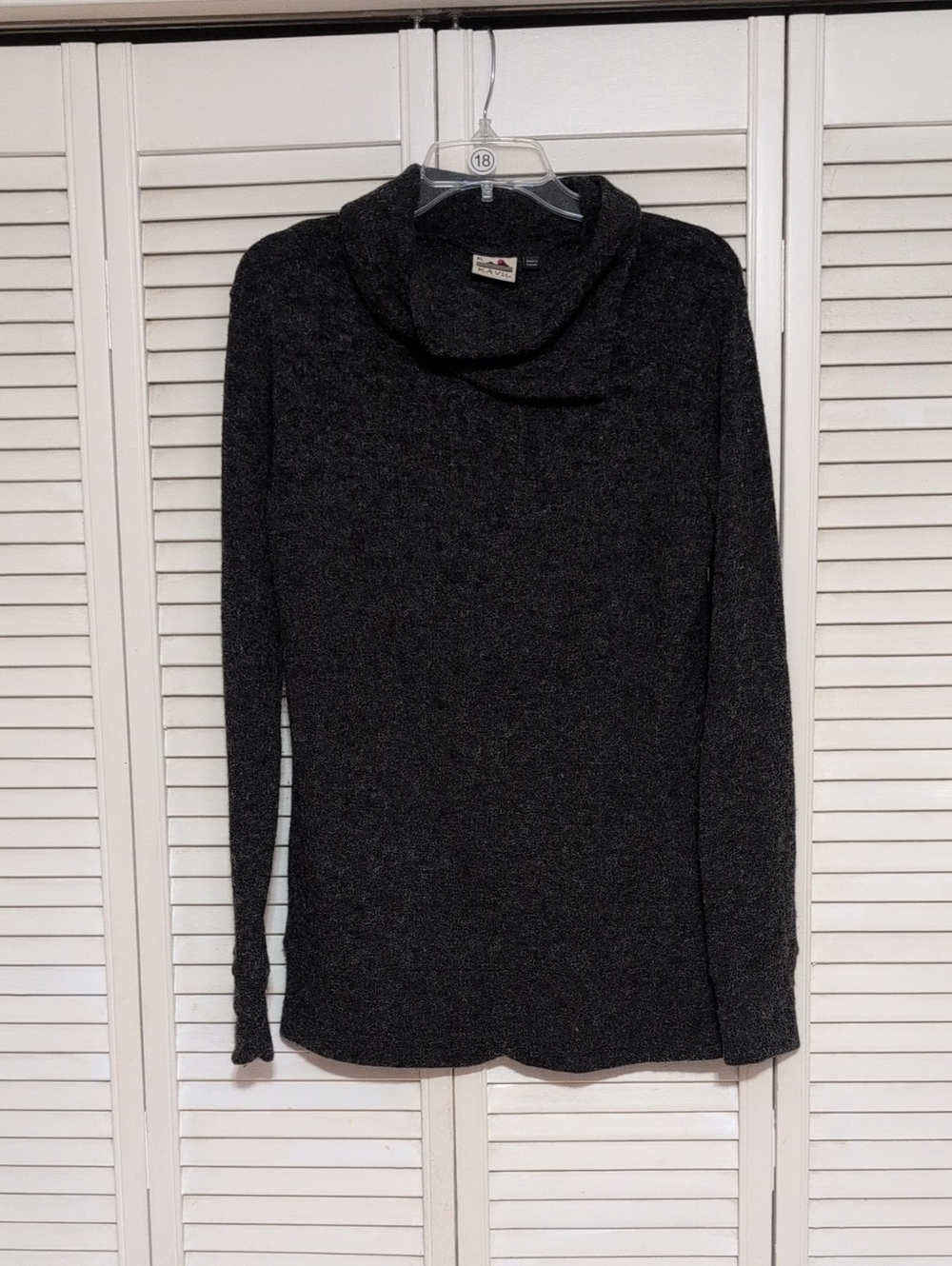 Kavu Sweetie Sweater Charcoal Cowl Neck, Size XL